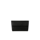 Black Textured Faux Leather Flap Handbag
