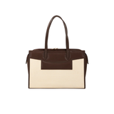 Brown Textured Panel Tote Bag