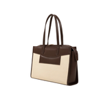 Brown Textured Panel Tote Bag