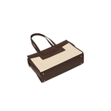 Brown Textured Panel Tote Bag