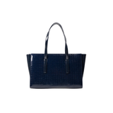 Navy Croc Texture Tote Bag