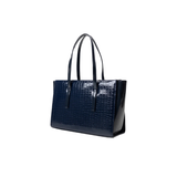 Navy Croc Texture Tote Bag
