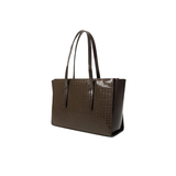 Dark Grey Croc Texture Tote Bag