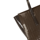 Dark Grey Croc Texture Tote Bag